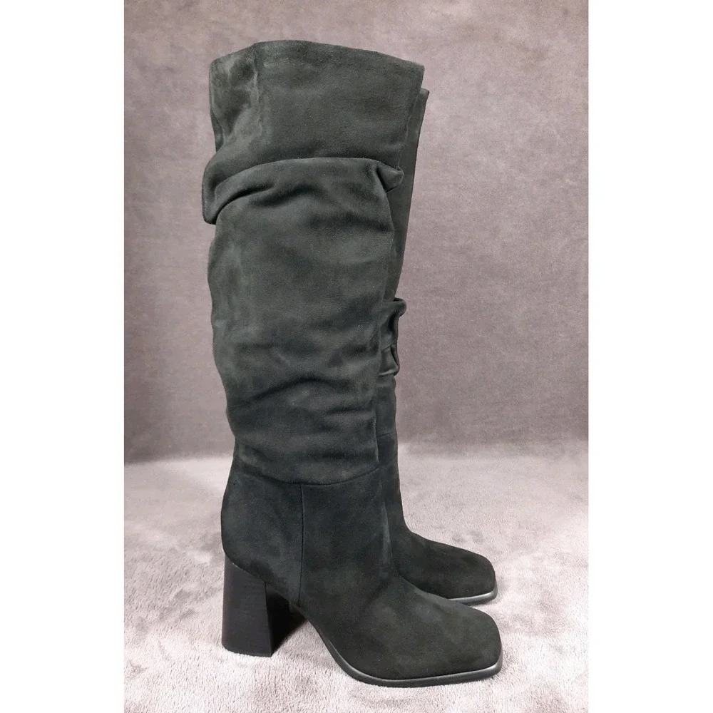 Nine West Domaey Knee‎ High Black Suede Boots Size 7M Read Description